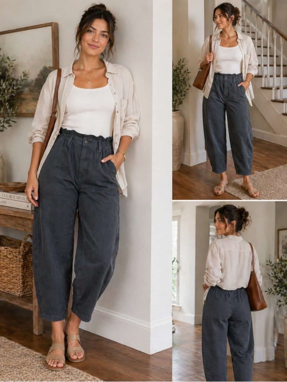 NWT American Eagle ($74.95Cad) 4-LONG Barrel Stretch Gray RSHR Corduroy Pants
